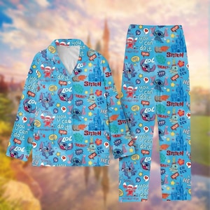 Disney Stitch Pajamas Set, Lilo & Stitch Loungewear, Funny Cartoon Holiday Pjs, Disney Birthday Gifts For Kids, Bridesmaid Pajamas