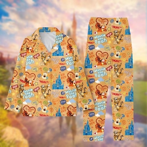 Pijama de Tigger de Disney, pijama de Winnie Pooh, pijama navideño de dibujos animados de Tigger, pijama familiar retro de los 90 de Disneyland