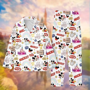 Pijama de Mickey de Disney, pantalones de pijama de Mickey Mouse, pijamas navideños de dibujos animados para niños, pijamas familiares a juego de Disneyland, Rey Mágico
