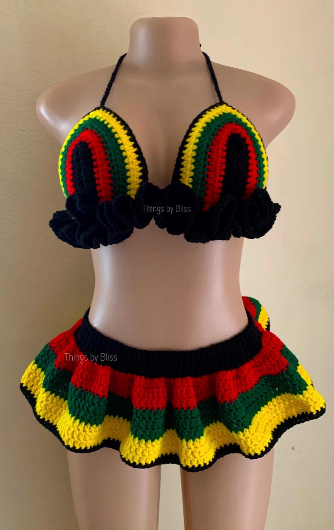 Crochet Embellished Skirt Set (M)