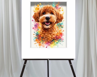 Cavapoo Dog Art | Apricot Cavapoo | Personalized Dog Portrait- Cavapoo Dog Gift - Cavapoo Portrait - Cavapoo Artwork - Cavapoo Lover | Art