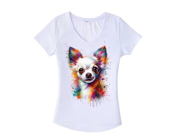 Chihuahua T-shirt - Colorful Dog Art Tee - Chihuahua Lover Gift- Chi Mom Gift - Chihuahua Mom Gift - Chihuahua Art - Chihuahua Tee - Dog Mom