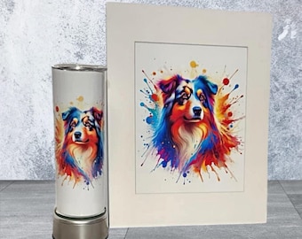 Australian Shepherd Art - Aussie Dog Tumbler - Aussie Art  - Aussie Portrait - Australian Shepherd Portrait - Aussie Mom Gift - Aussie Mug