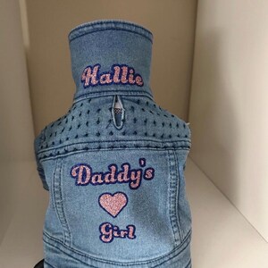 Personalized Denim Jacket for Small Dogs - Custom Dog Apparel - Chihuahua Clothes - Chihuahua Mom Gift - Chihuahua Jacket - Yorkie Jacket image 8