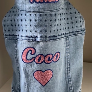 Personalized Denim Jacket for Small Dogs - Custom Dog Apparel - Chihuahua Clothes - Chihuahua Mom Gift - Chihuahua Jacket - Yorkie Jacket image 12