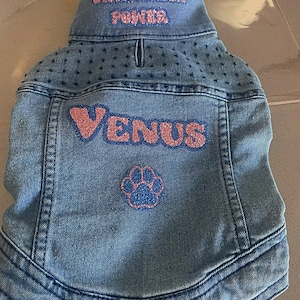 Personalized Denim Jacket for Small Dogs - Custom Dog Apparel - Chihuahua Clothes - Chihuahua Mom Gift - Chihuahua Jacket - Yorkie Jacket image 14