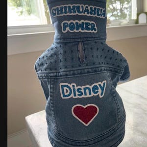 Personalized Denim Jacket for Small Dogs - Custom Dog Apparel - Chihuahua Clothes - Chihuahua Mom Gift - Chihuahua Jacket - Yorkie Jacket image 6