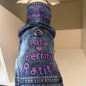 Personalized Denim Jacket for Small Dogs - Custom Dog Apparel - Chihuahua Clothes - Chihuahua Mom Gift - Chihuahua Jacket - Yorkie Jacket image 10