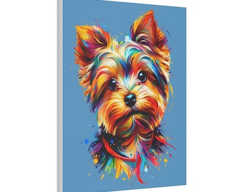 Yorkie Canvas | Colorful Yorkshire Terrier Canvas Print | Yorkie Dog Art | Yorkie Dog Mom | Yorkie Artwork