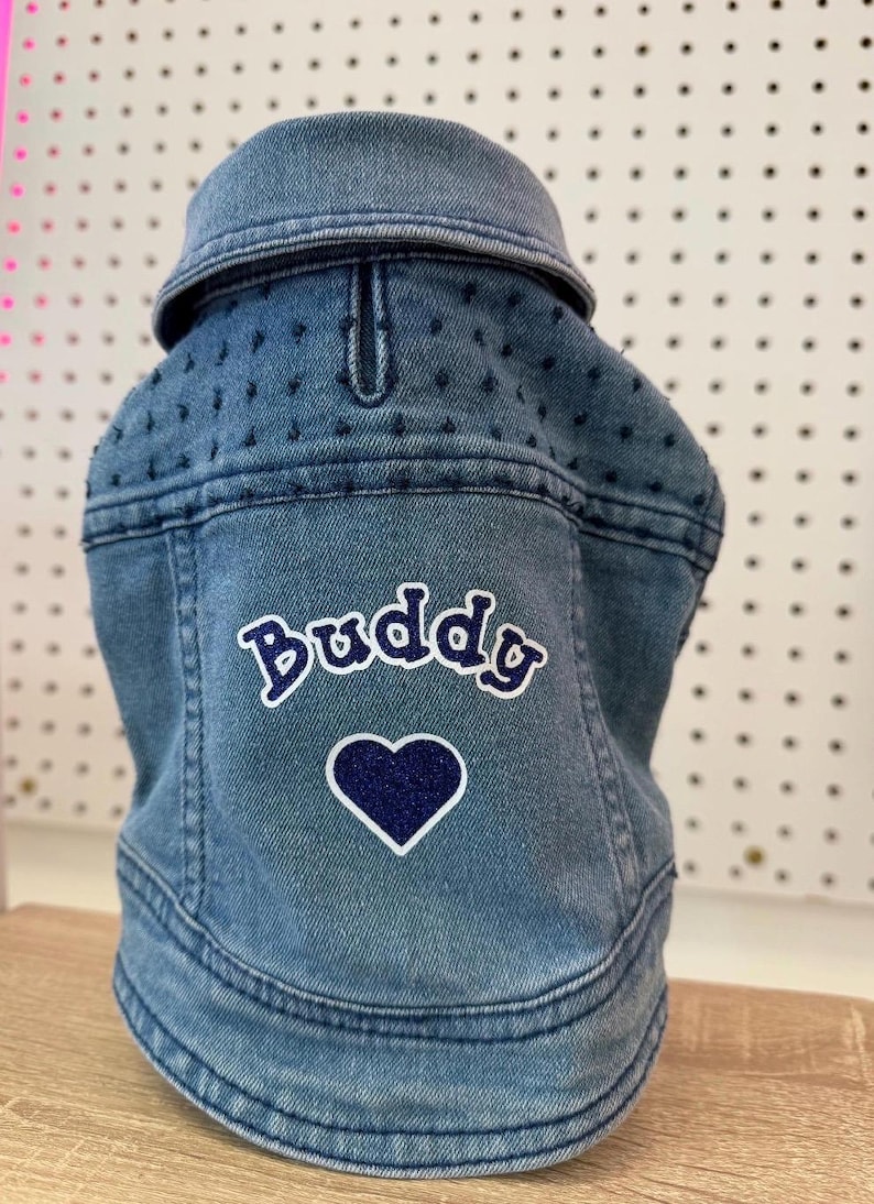 Personalized Denim Jacket for Small Dogs - Custom Dog Apparel - Chihuahua Clothes - Chihuahua Mom Gift - Chihuahua Jacket - Yorkie Jacket image 7