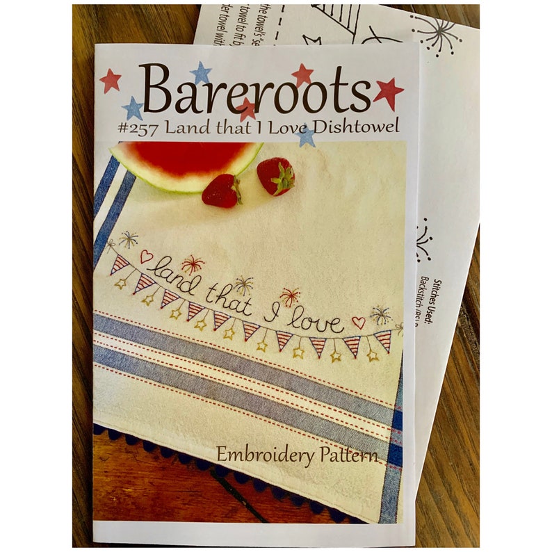 Kitchy Retro Land That I Love Dishtowel Kit and Pattern to Embroider