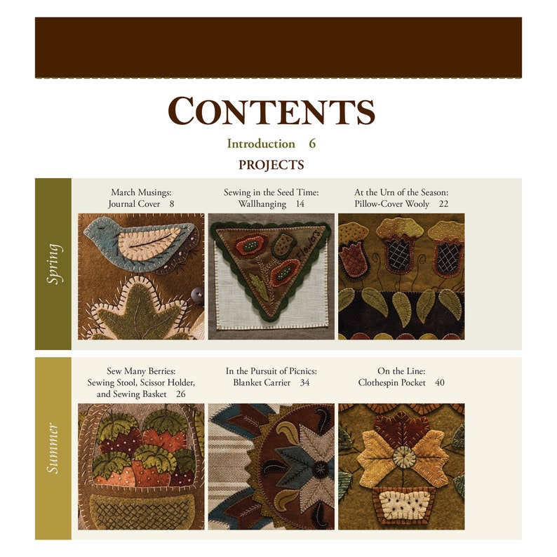 Seasons of Wool Applique Folk Art Americana Book by Rebekah Etsy