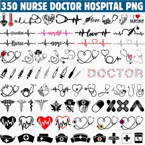 Nurse & Doctor Stickers: 350+ Medical Designs (Digital Download), mega nurse bundle PNG