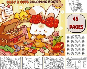 COZY NOOKS cute coloring page | Fun beautiful coloring art for kids | Printable Activity and Educational Coloring Pages