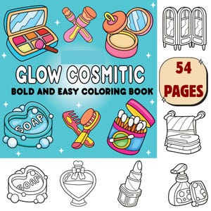 Glow Cosmetics Coloring Pages: 54 Printable Activity Pages (PDF Download)