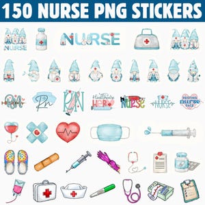 Nurse Stickers: 150+ Colorful Medical Designs (Digital Download)