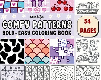 comfy patterns calm cute coloring page | Fun beautiful coloring art for kids | Printable Activity and Educational Coloring Pages
