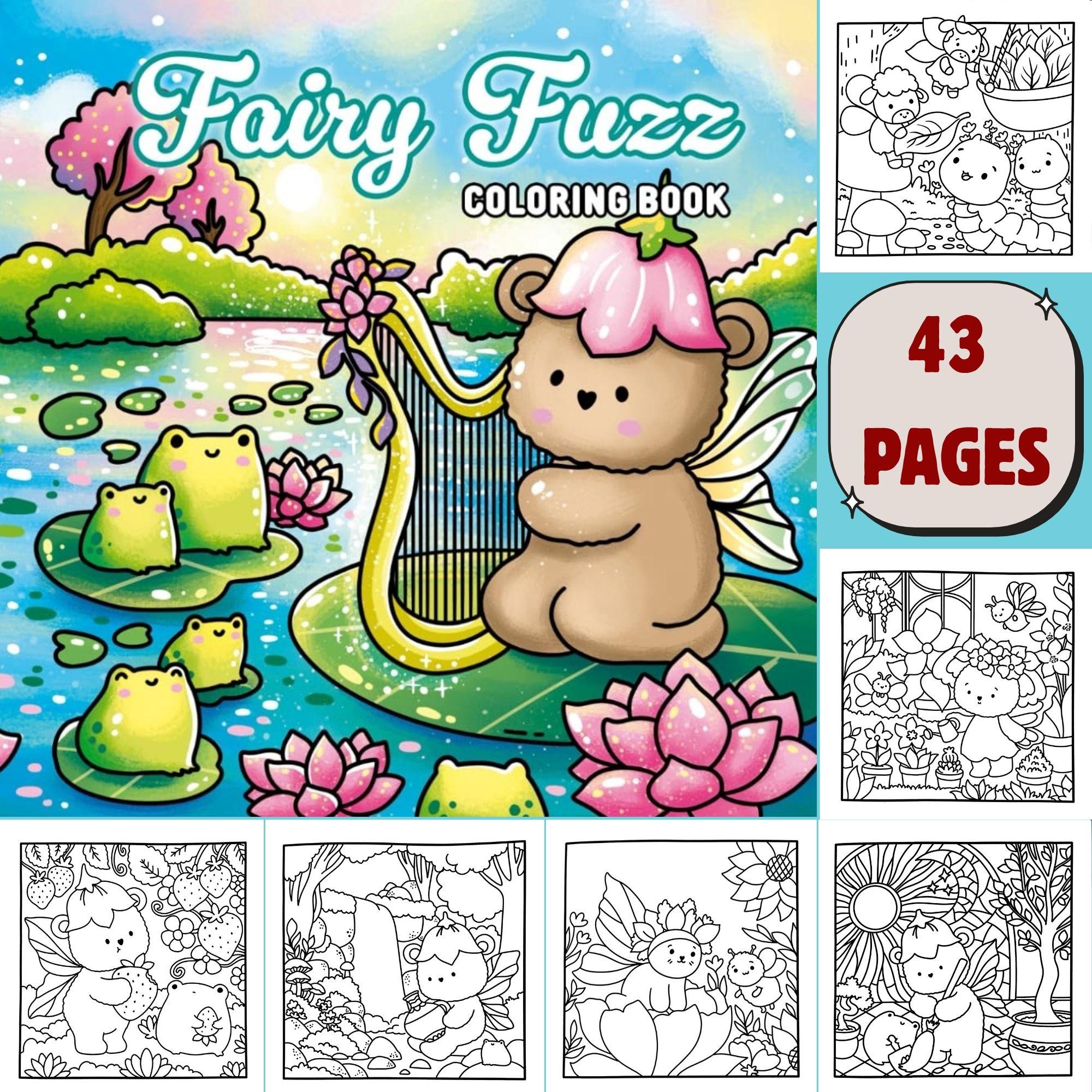 Páginas de colorear justas, esponjosas y adorables para niños | Actividad imprimible divertida y arte educativo (43 páginas PDF)