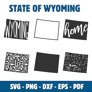 Estados de EE. UU. SVG / Estado de Wyoming SVG / Gráfico de Estados Unidos para uso comercial / Descarga digital para artesanos y empresas