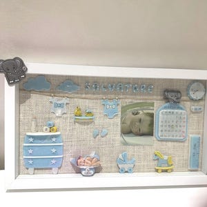 quadretto nascita personalizzato/bimbo/quadretto idea regalo/ picture newborn/ fatto a mano/ plexiglas/ miniature/baby/ da muro/ ricordo