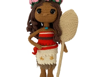 Moana Amigurumi Pattern - Moana Amigurumi Crochet Pattern - PDF in Spanish