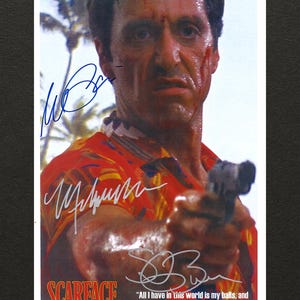 Scarface Signed Poster: Al Pacino, Pfeiffer, Bauer Autographs - COA