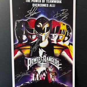 POWER RANGERS, Signed Poster, Autographed by Jason David Frank, Karan Ashley, Johnny Yong Bosch, Steve Cardenas, & David Yost Poster w/ COA