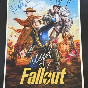 Fallout, Signed Poster, Autographed by Ella Purnell, Walton Goggins, and Aaron Moten COA