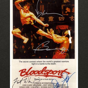 BLOODSPORT, Signed Poster, Autographed by Jean-Claude Van Damme, Bolo Yeung, Donald Gibb and Forest Whitaker Poster with COA