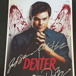 Dexter, signiertes Poster, handsigniert von Michael C. Hall, Jennifer Carpenter und David Zayas COA