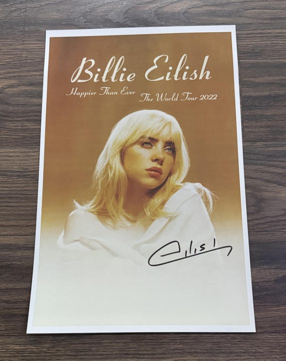 BILLIE EILISH レコード　ポスター付き BILLIE EILISH SIGNED HIT ME HARD AND SOFT VINYL JACKET/COVER