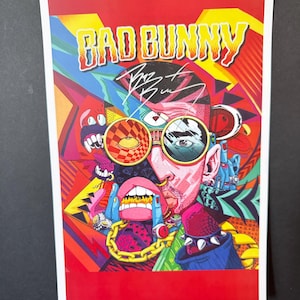Bad Bunny Music Poster Signed - Authenticated COA - Secure Packaging - Free Shipping
