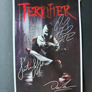 Terrifier 1, Signed Poster, Autographed by David Howard Thornton, Samantha Scaffidi, and Damien Leone Poster with COA