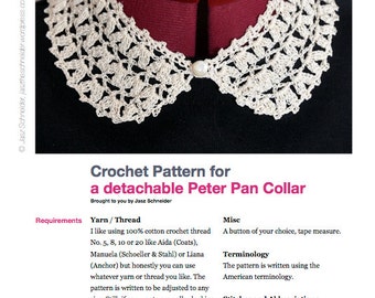 CROCHET PATTERN PDF, Detachable Puffy Lace Peter Pan Collar, Instant Download