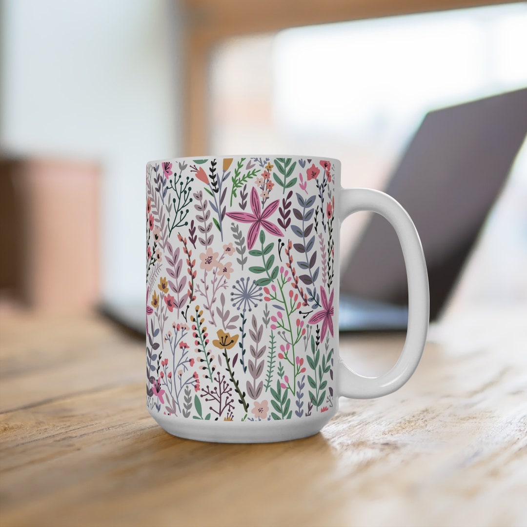 Vibrant 15oz Mug With Wildflowers: Embrace Nature's Palette - Etsy