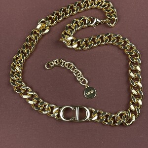 Vintage Dior Gold Plated Chain Necklace, Classic Elegance