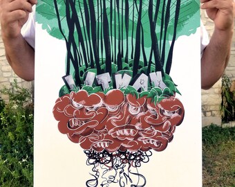 Litvak - 18 x 24' Screen Print on Natural Paper, Edition of 50, 2018.