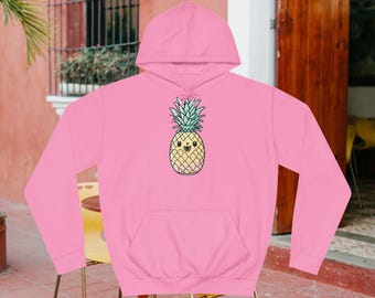 Sudadera con capucha Happy Pineapple: sudadera unisex tropical