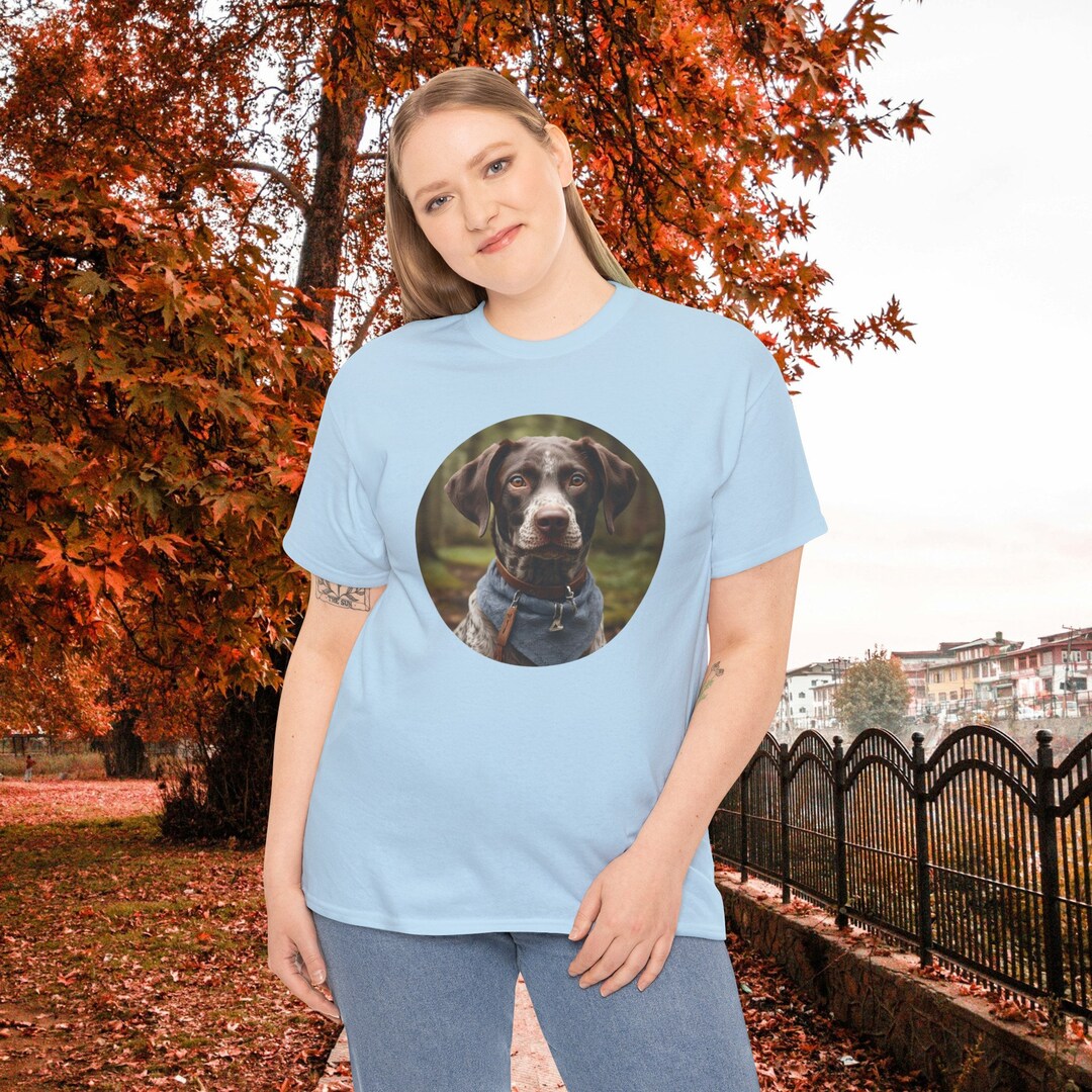 Wyatt the German Shorthaired Pointer Smiling Dog, Unisex Heavy Cotton ...