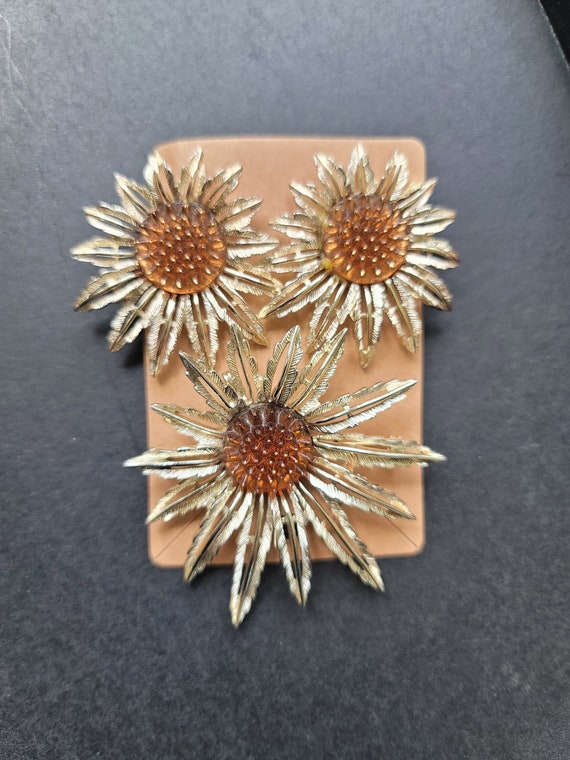 Sarah Coventry Starburst Brooch and Matching Earri