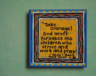 Colorful Art Magnet crafts and sciences uplift the world of being... Arts Baha/'i Quote