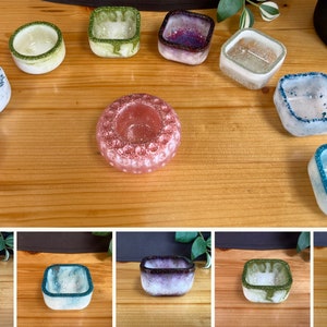 Resin tealight holder various colors