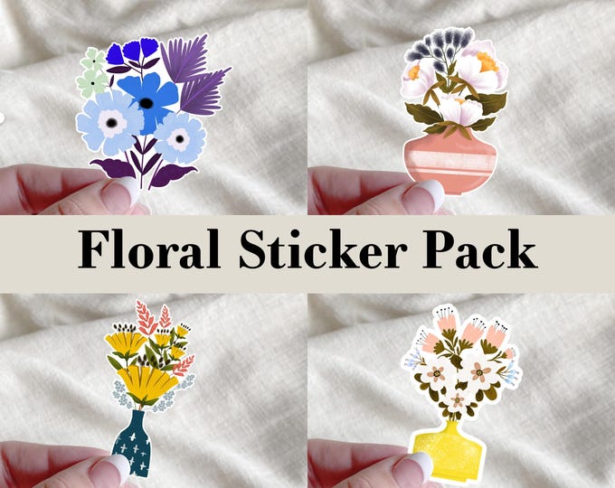 Wildflower Bunch Sticker: Retro Boho Floral Vinyl Decal