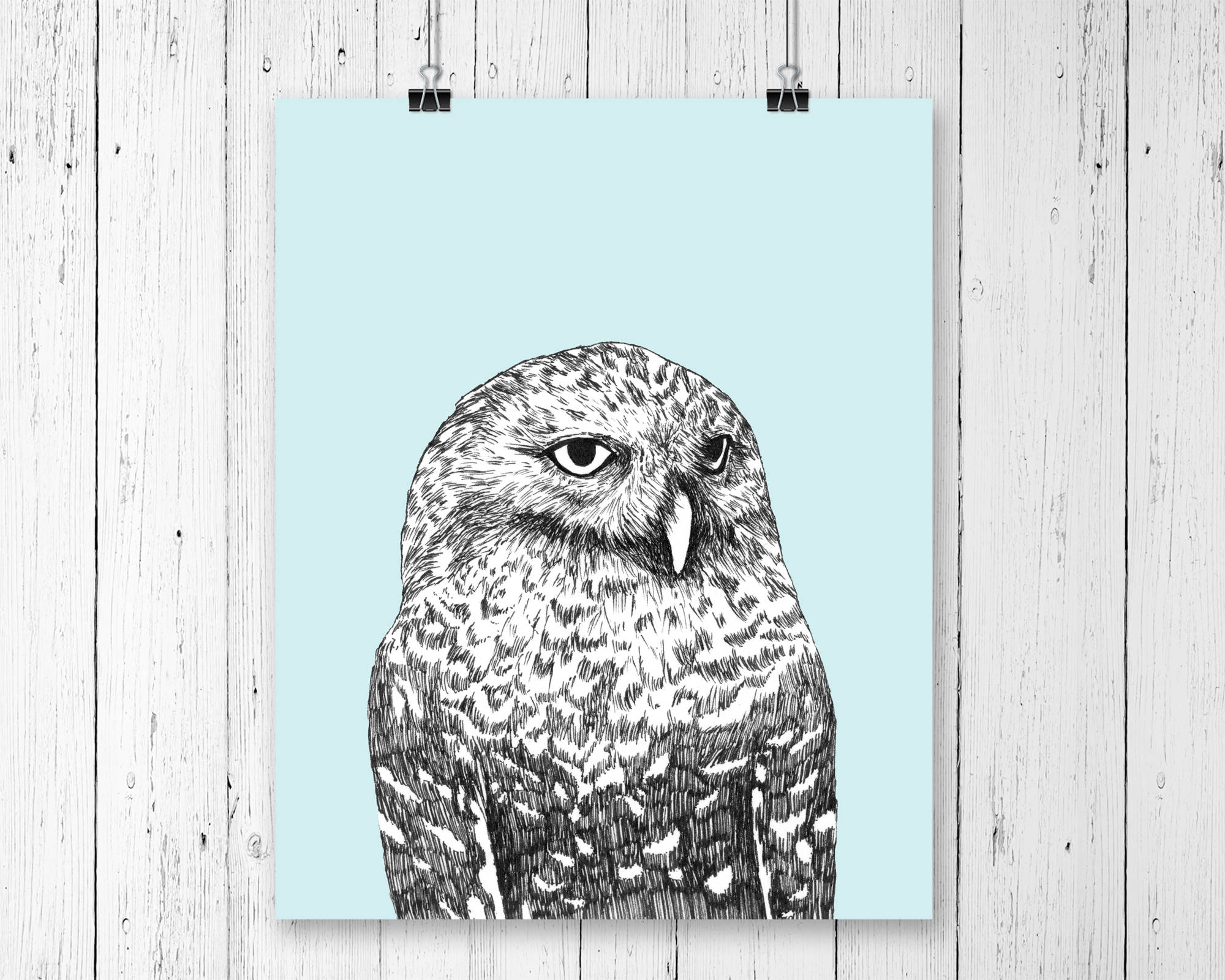 Snowy Owl Wall Art Print Etsy