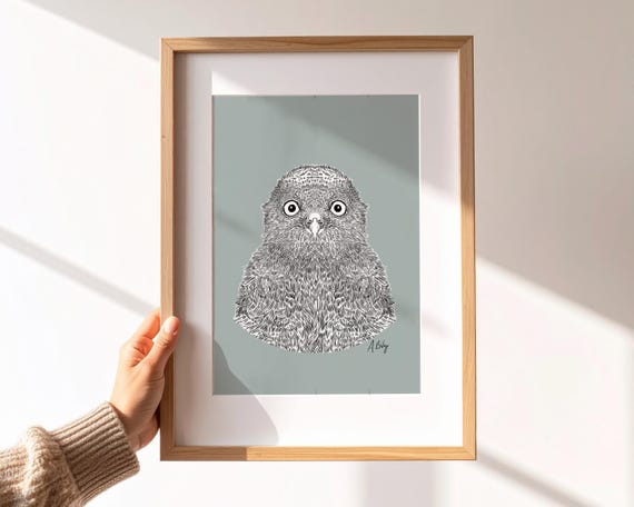 "Eagle Owlette" - Cute Owl Chick - Bird Illustration