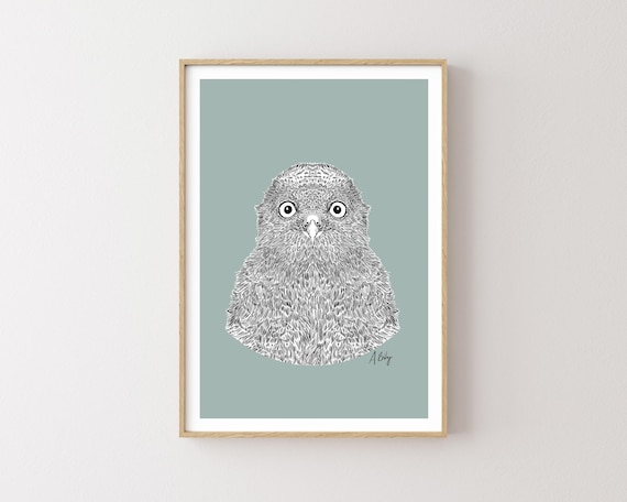 "Eagle Owlette" - Cute Owl Chick - Bird Illustration