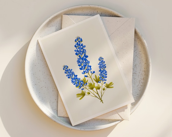 Watercolor Bluebonnets Wildflowers Notecards - blank inside - nature greeting cards - greeting card set - note cards - floral - any occasion