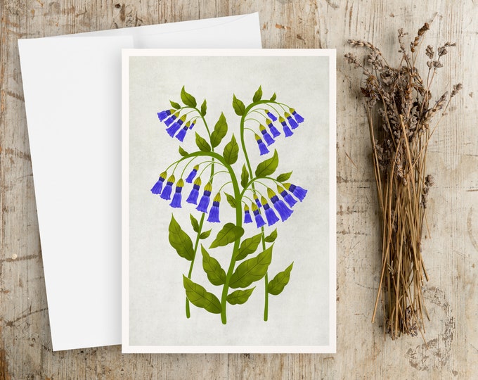 Bluebells Watercolor Notecards: Botanical Folk Art Cards