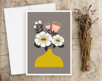 Scandinavian Flowers Greeting Cards - Note Card Set - Folk Art - Botanical Greeting Cards - Botanical Notecards - Floral - with envelopes