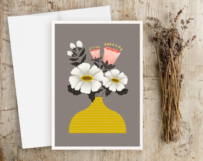 Scandinavian Floral Greeting Card Set: Folk Art Notecards